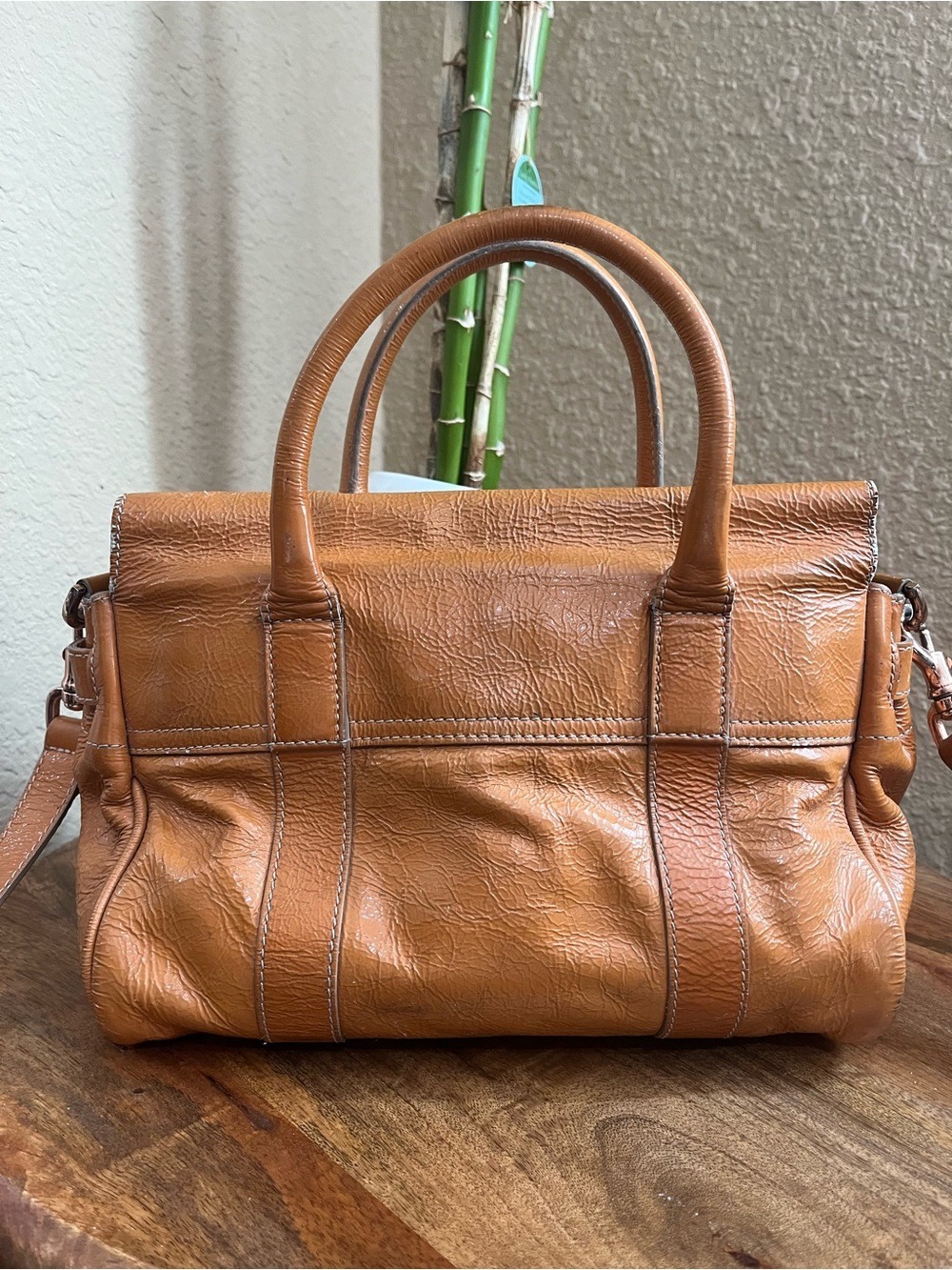 MULBERRY GOLDEN MUSTARD WRINKLED PAYENT LEATHER SMALL BAYSWATER SATCHEL - Picture 2 of 16